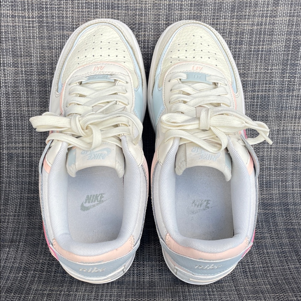 Nike Women's Air Force 1 Shadow 'Coconut Milk Crimson Tint' Lift Sneakers sz 8 - Picture 11 of 12